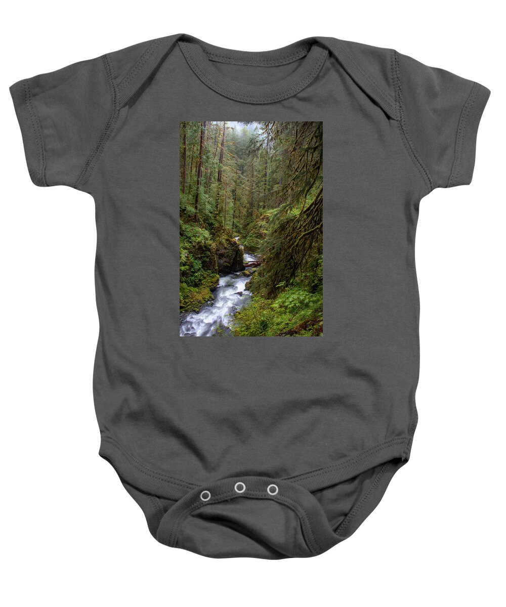 Creek Baby Onesie featuring the photograph Below the Falls by David Andersen