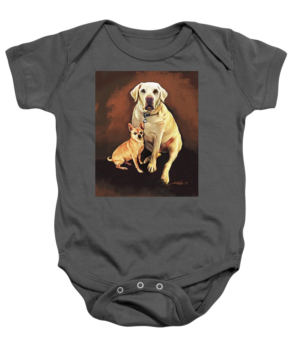 Dogs Baby Onesie featuring the painting Best Friends by Spano by Michael Spano