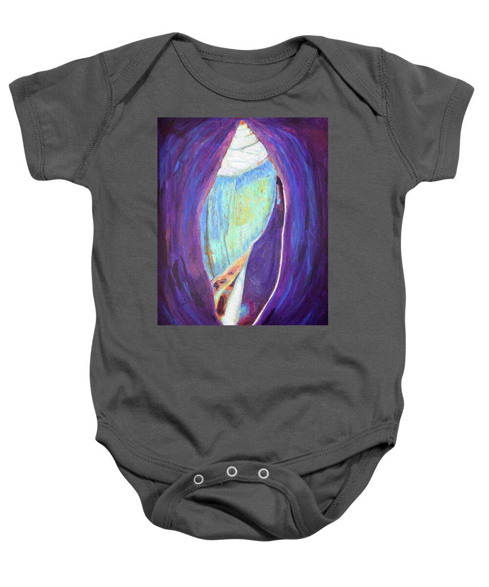 Shell Baby Onesie featuring the painting Big Blue by Toni Willey