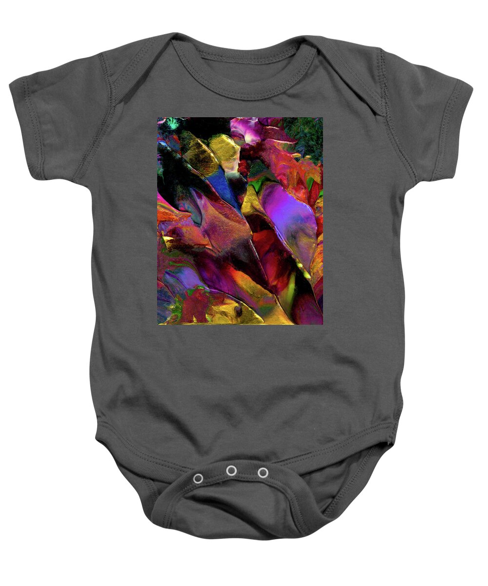 Abstract Baby Onesie featuring the painting Binary Star System by Nan Bilden