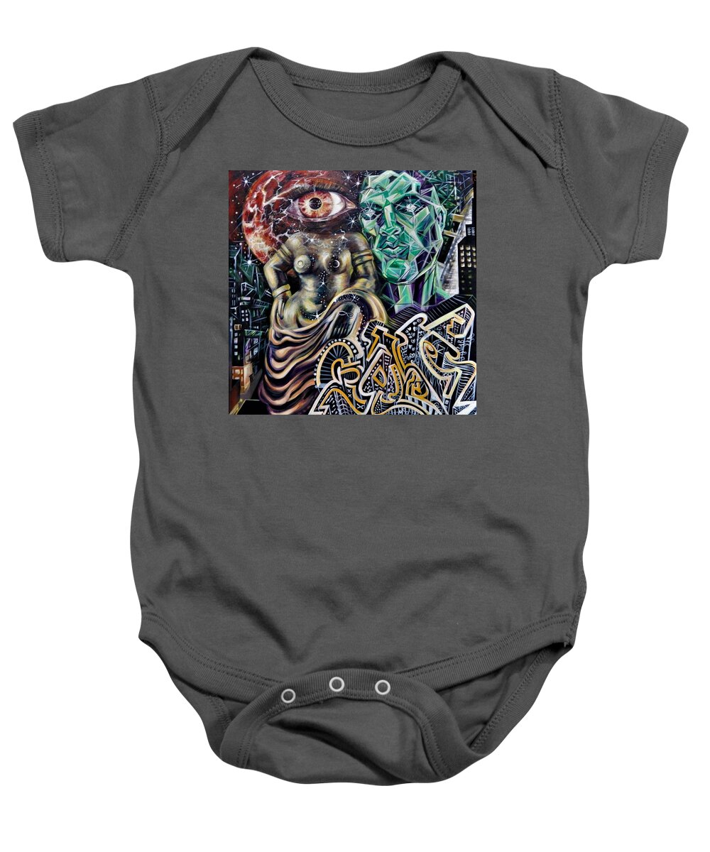 Gold Baby Onesie featuring the painting Birth of Venus by Yelena Tylkina