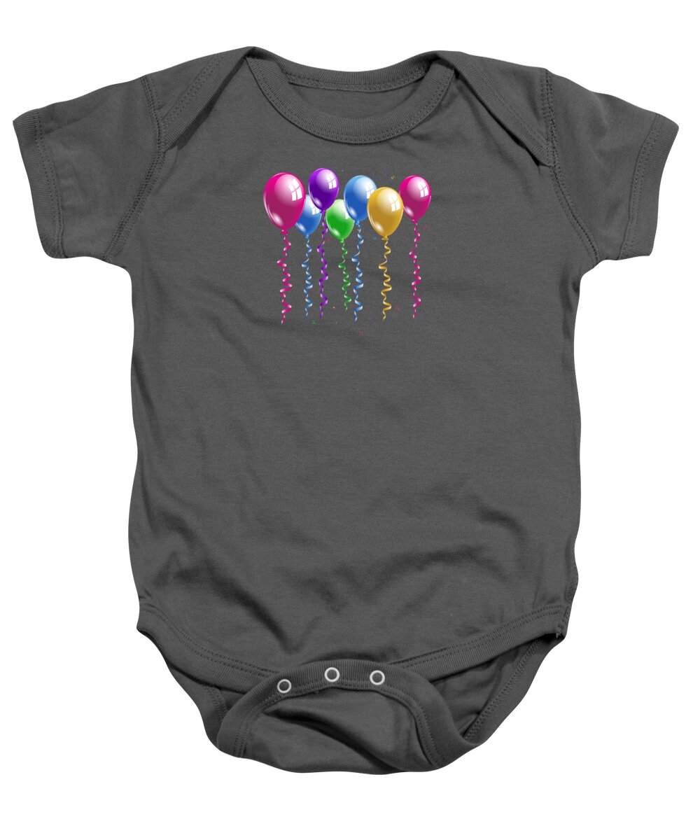 Abstract Baby Onesie featuring the digital art Birthday Greeting Card by Serena King