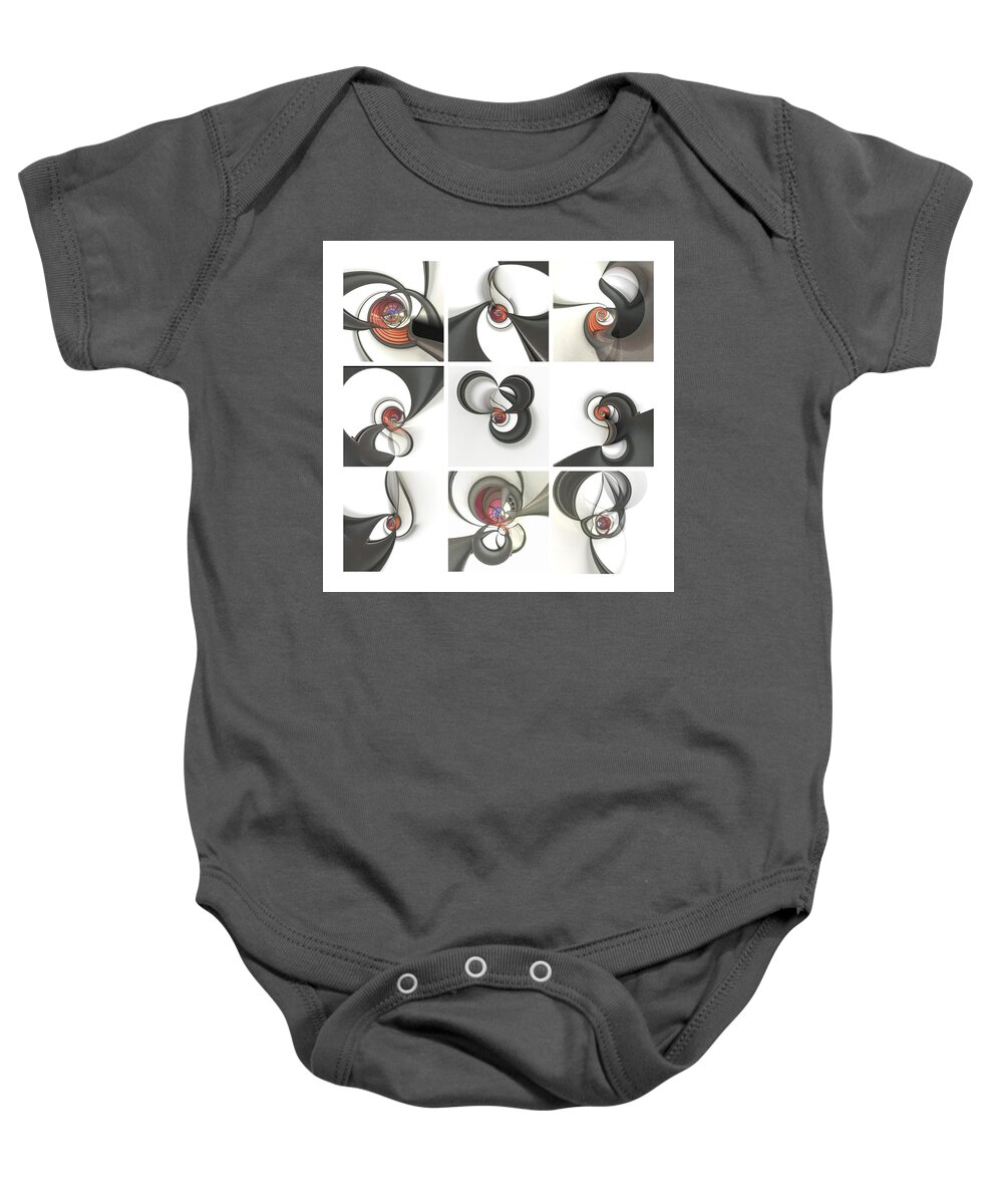 Collage Baby Onesie featuring the photograph Black and White with a tinge of Red. by Usha Peddamatham