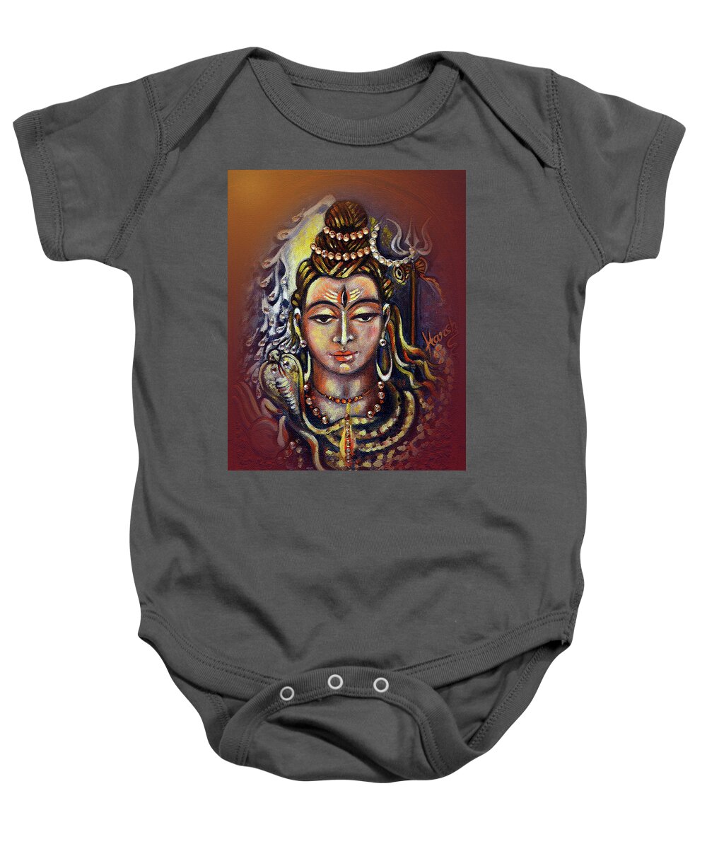 Shiva Baby Onesie featuring the painting Bliss by Harsh Malik