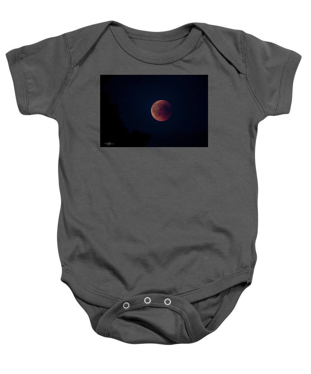 Blood Moon Baby Onesie featuring the photograph Blood Moon by Torbjorn Swenelius