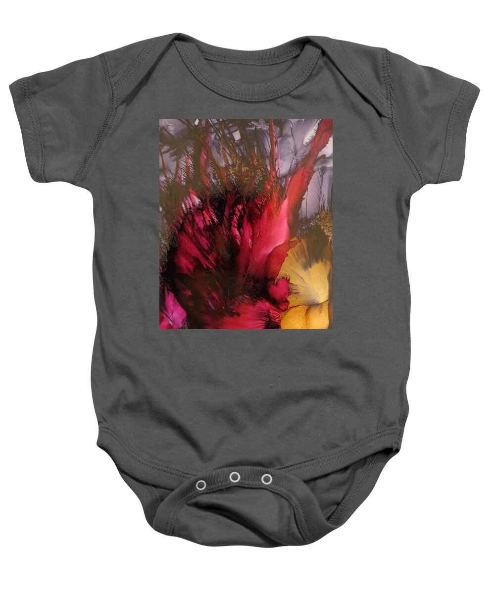 Abstract Baby Onesie featuring the painting Bloomin Time by Soraya Silvestri
