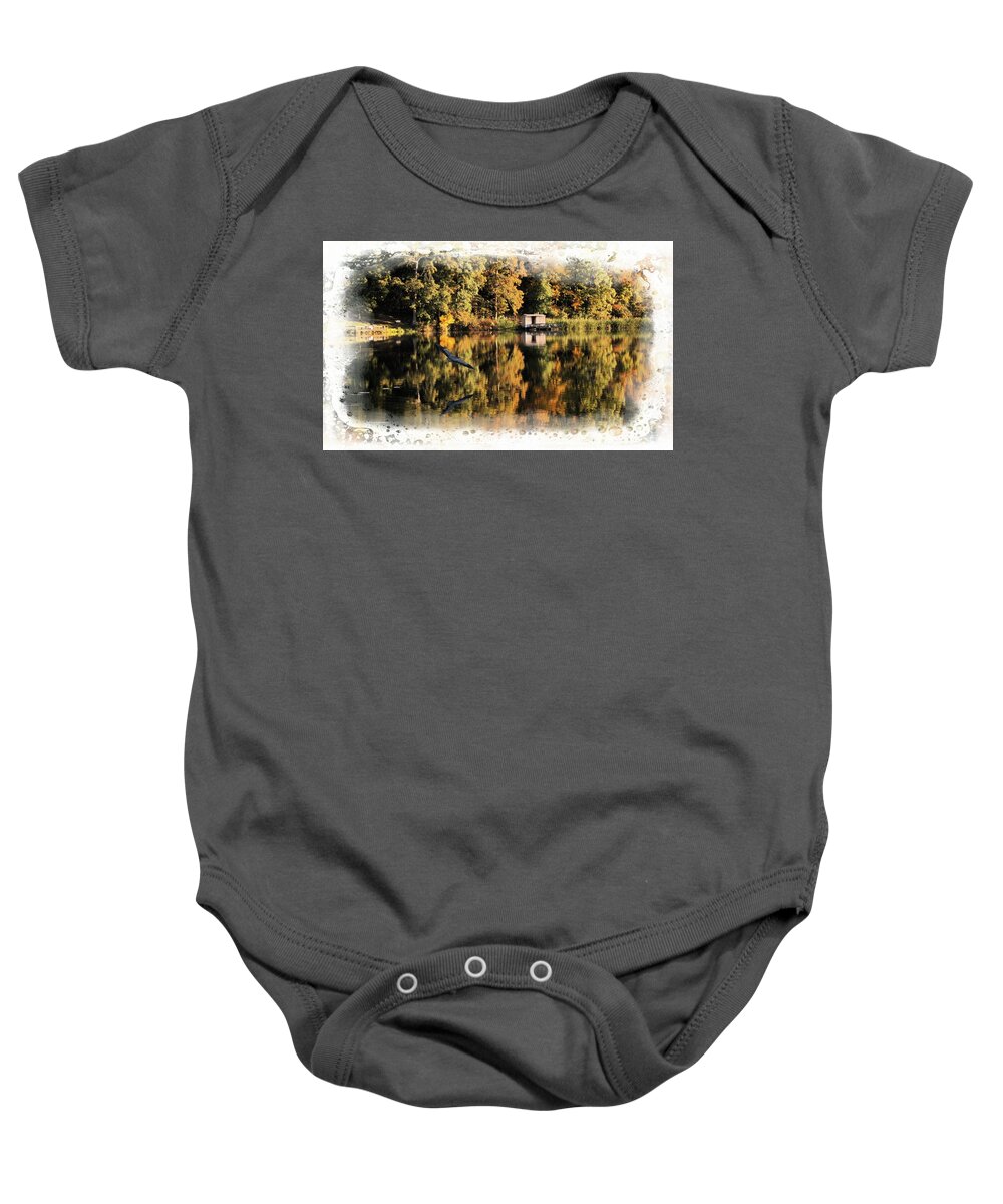 Water Blue Heron Baby Onesie featuring the photograph Blue Heron by Jerry Battle