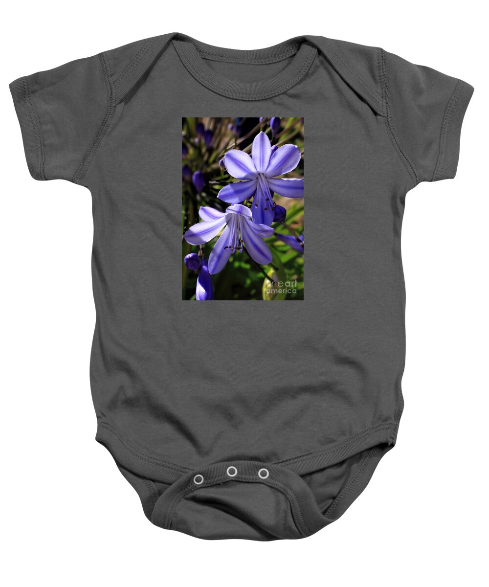 African Blue Lily Baby Onesie featuring the photograph Blue Lily by Richard Lynch