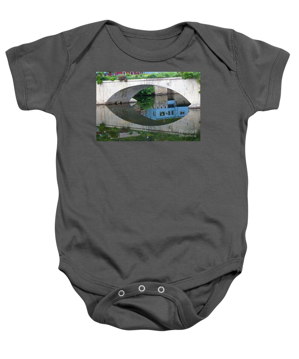 Blue Baby Onesie featuring the photograph Blue Reflection by Jim Gillen