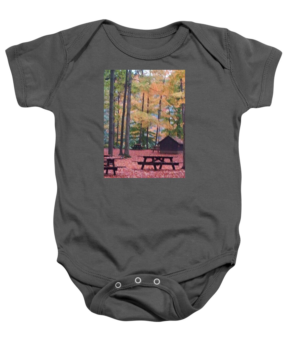 Rain Baby Onesie featuring the photograph Blurred Moments by Dani McEvoy