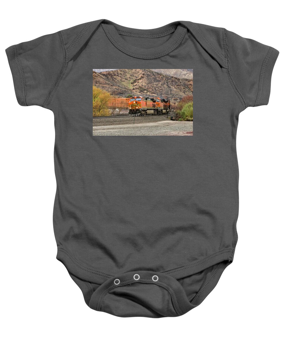 Bnsf Baby Onesie featuring the photograph Bnsf4114 1 by Jim Thompson