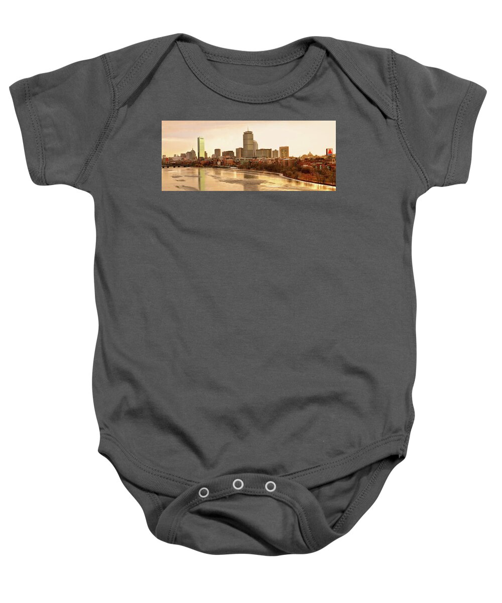 Boston Baby Onesie featuring the photograph Boston Skyline on a December Morning by Mitchell R Grosky