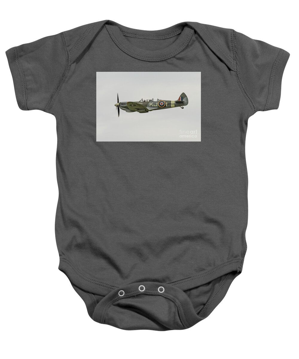 Boultbee Flying Academy Baby Onesie featuring the photograph Boultbee Spitfire IXT by Gary Eason