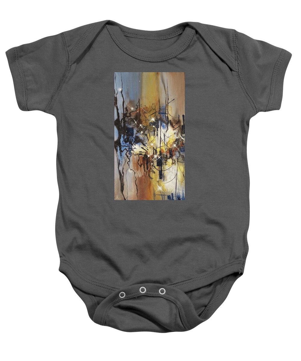 Abstract Baby Onesie featuring the painting Bourbon and Blues by Tom Shropshire