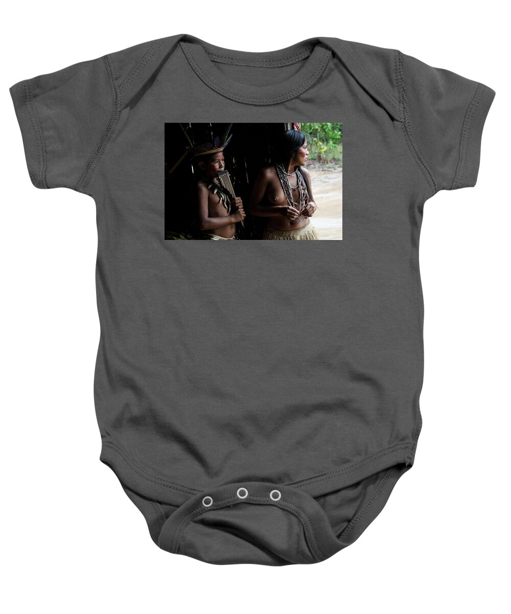Brazilian Baby Onesie featuring the photograph Boy And Girl Of The Amazon by Bob Christopher