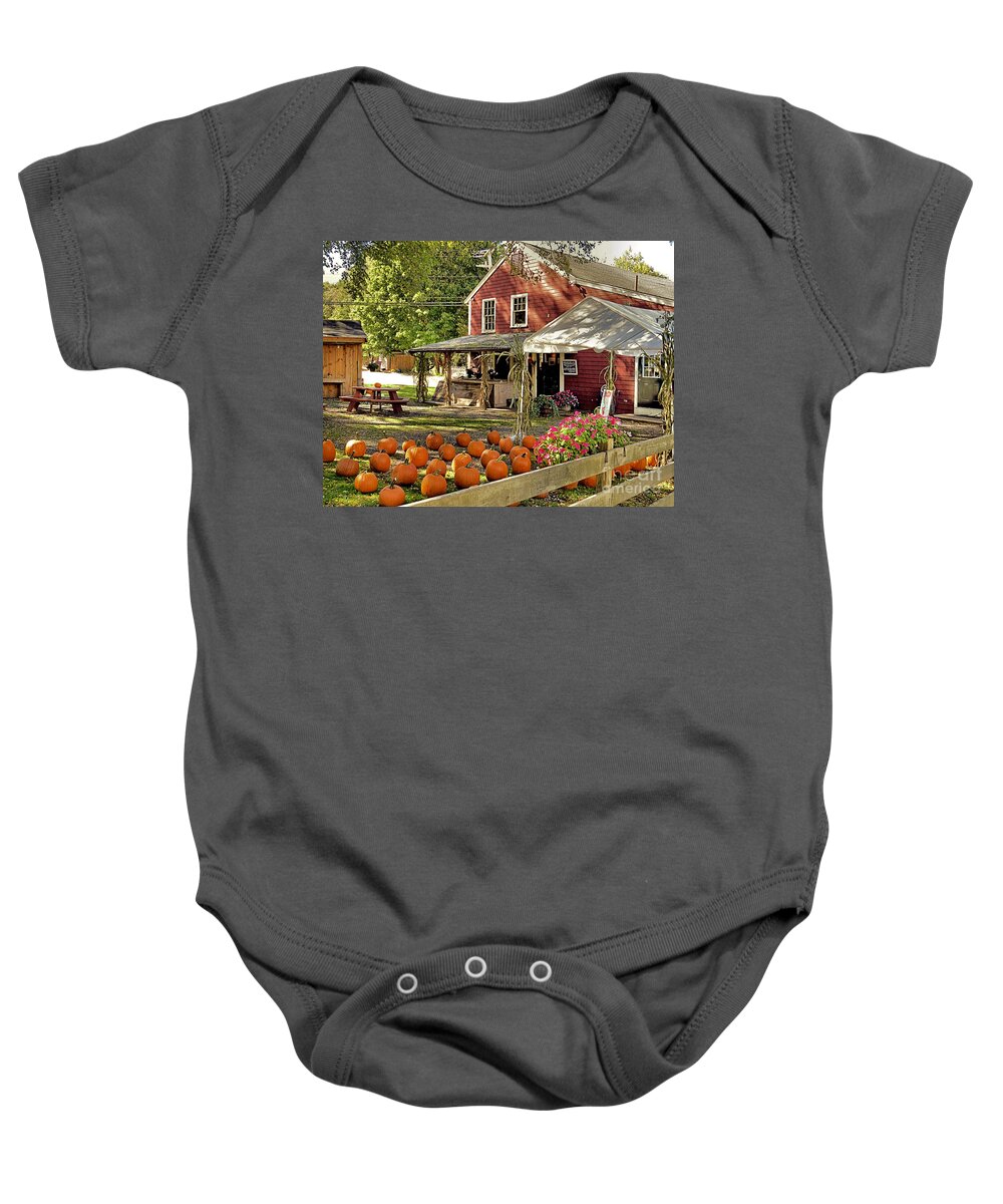 Bramhall's Country Store Baby Onesie featuring the photograph Bramhalls Country Store Fall 2015 by Janice Drew