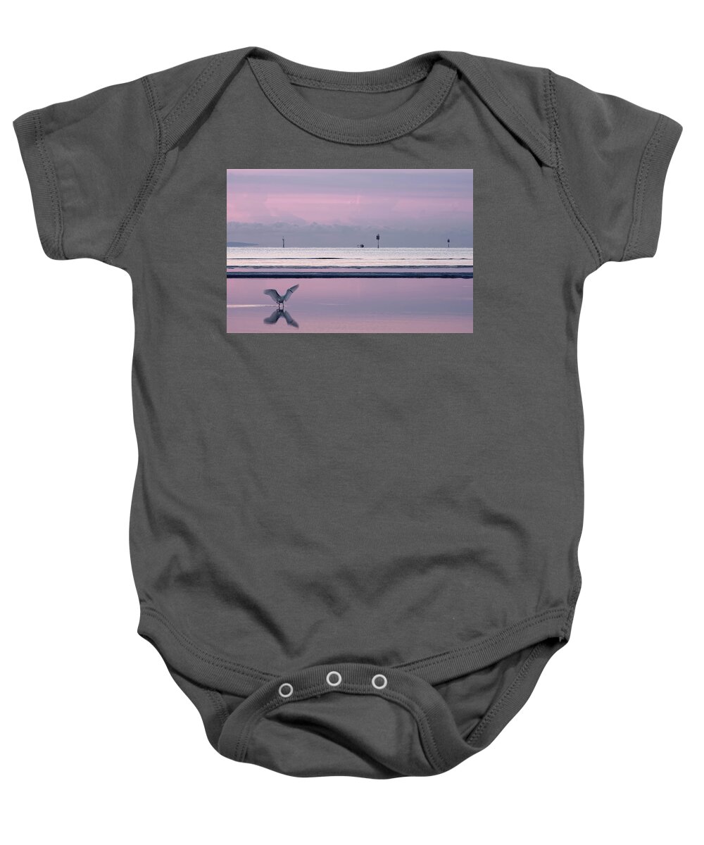 Egret Baby Onesie featuring the photograph Break of Day by Robert Charity
