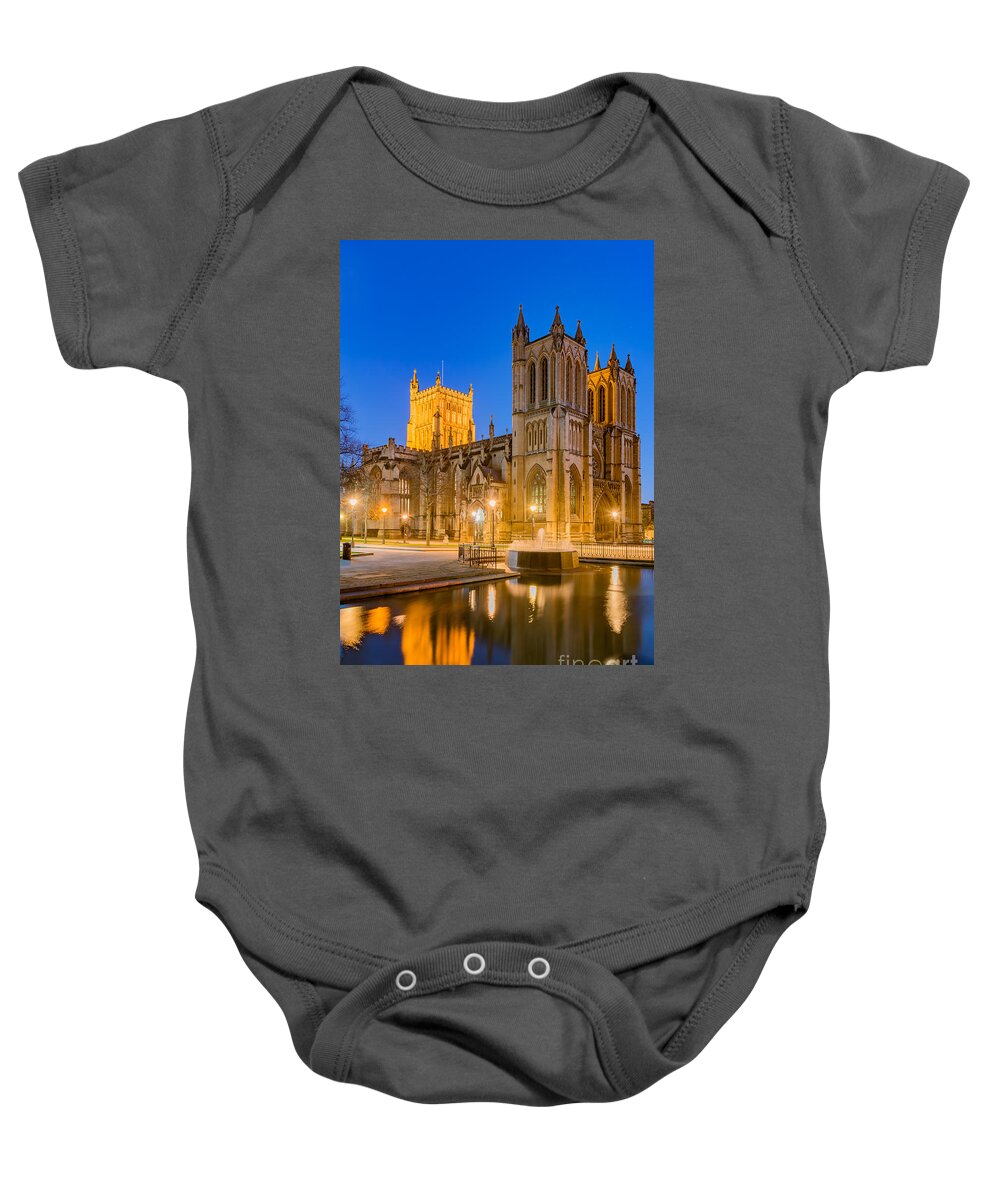 Cathedral Baby Onesie featuring the photograph Bristol Cathedral by Colin Rayner