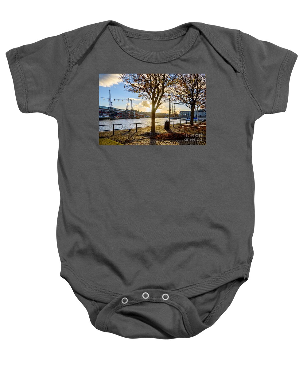 Bristol Baby Onesie featuring the photograph Bristol Harbour by Colin Rayner