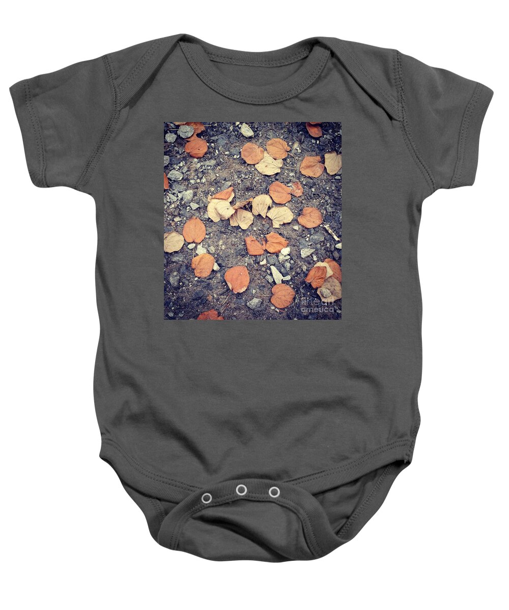 Fall Baby Onesie featuring the photograph Brown Leaves by Anita Adams