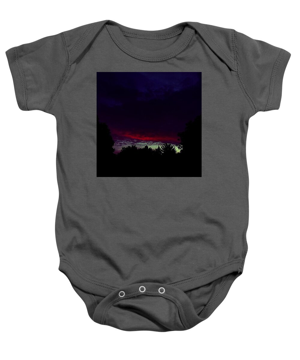 Fire Baby Onesie featuring the photograph Burning Cloud Over My Head by Frank J Casella