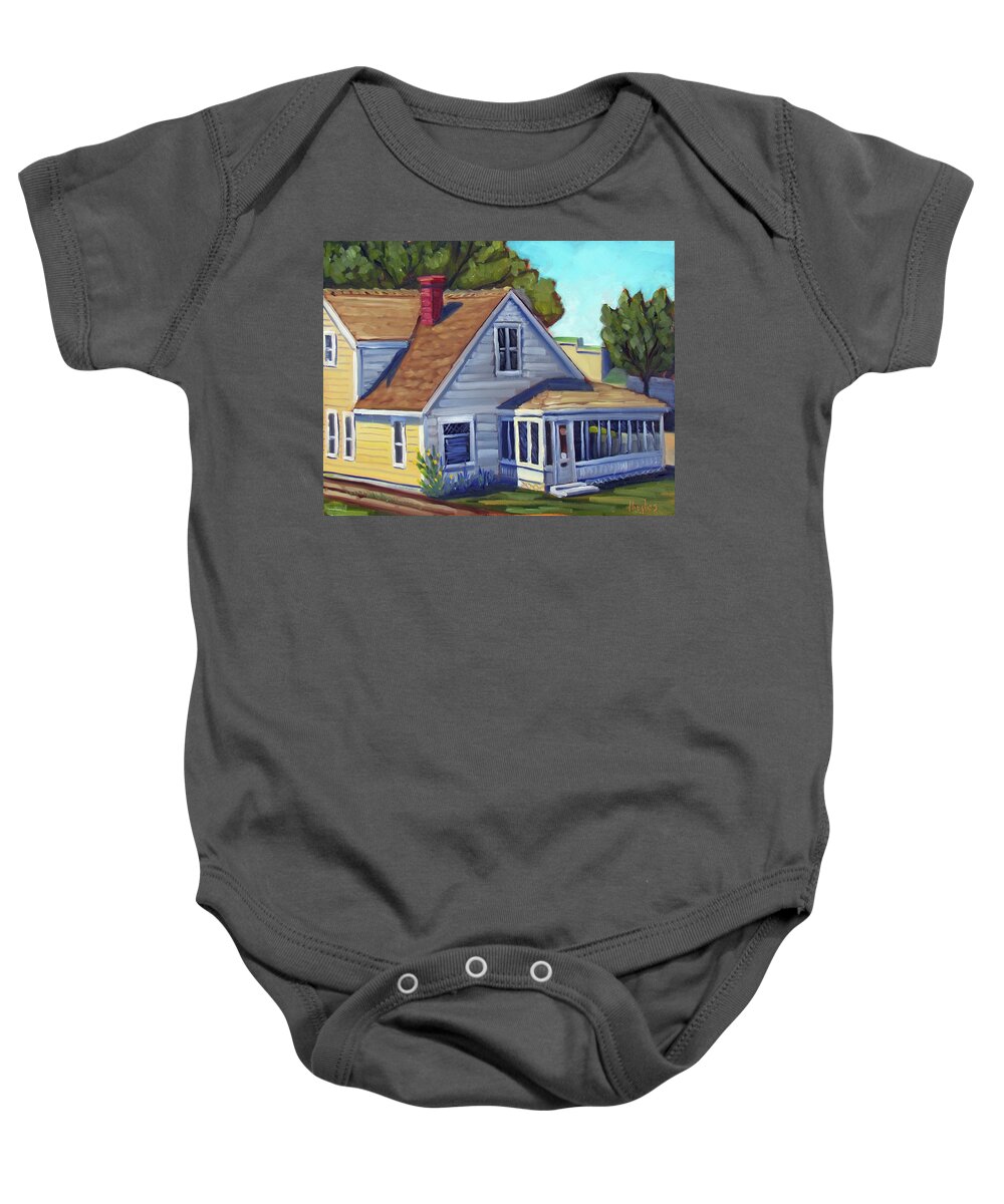 House Baby Onesie featuring the painting Bushnell House - Eagle idaho by Kevin Hughes