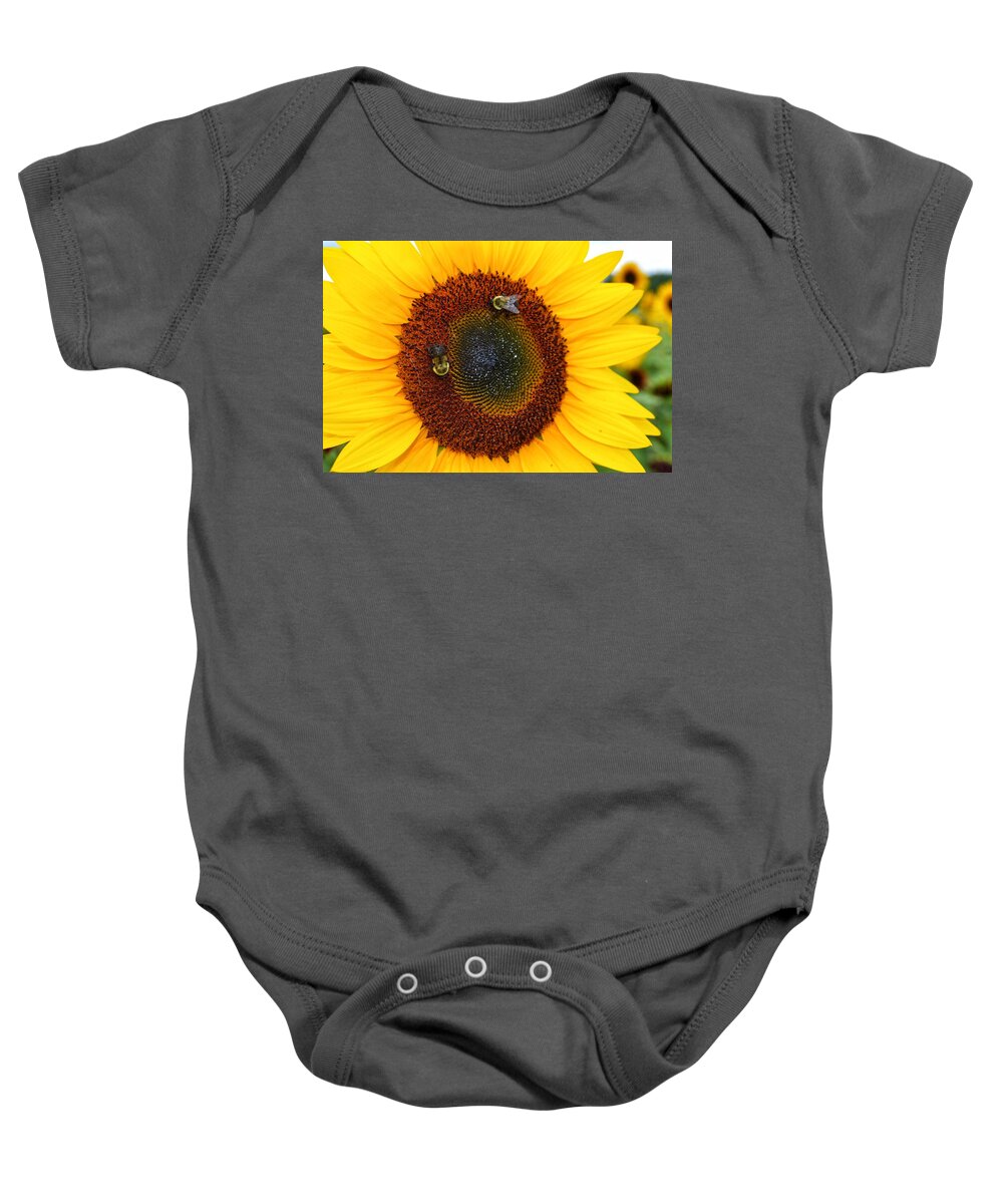 Flower Baby Onesie featuring the photograph Busy Bees by Joseph Caban