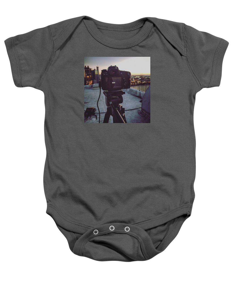Abstract Baby Onesie featuring the photograph Busy by Mike Dunn