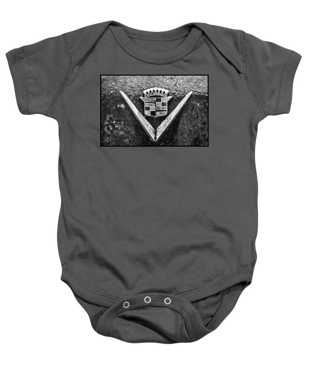 Rusted Baby Onesie featuring the photograph Cadillac Emblem by Matthew Pace