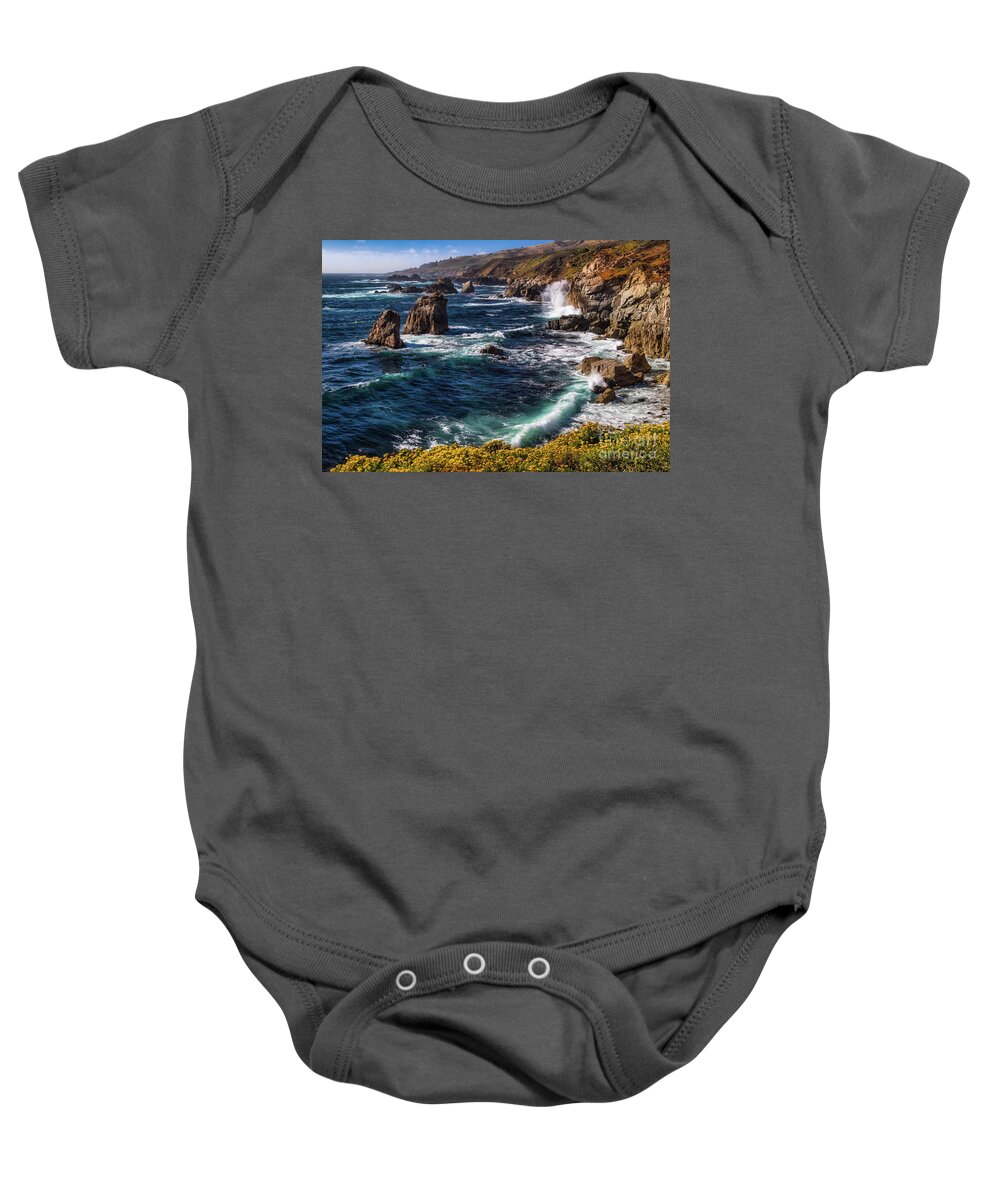 Pacific Baby Onesie featuring the photograph California Coastline by Anthony Michael Bonafede