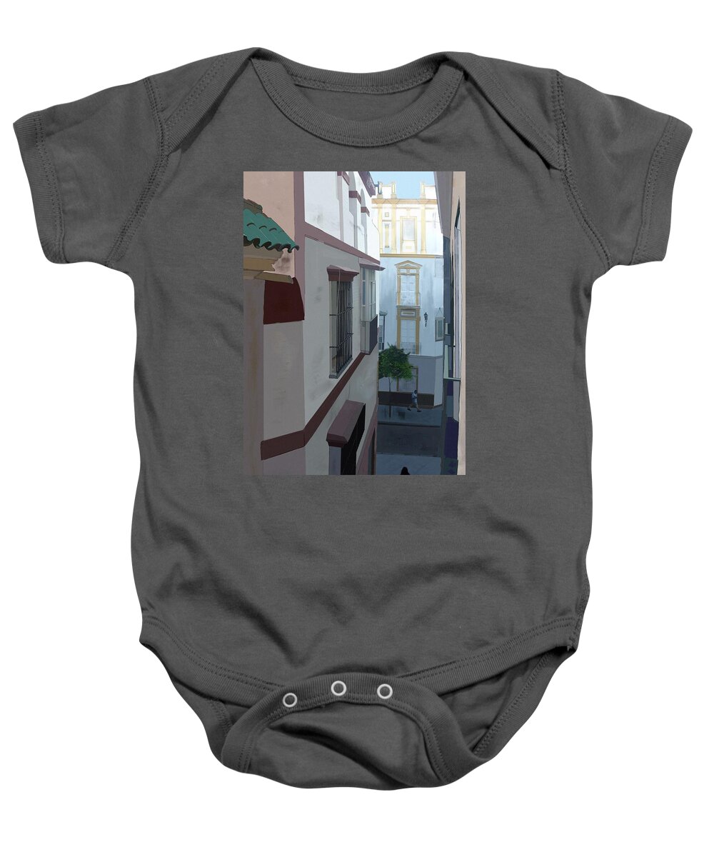 Victor Shelley Baby Onesie featuring the digital art Calle Rodriguez Zapata by Victor Shelley