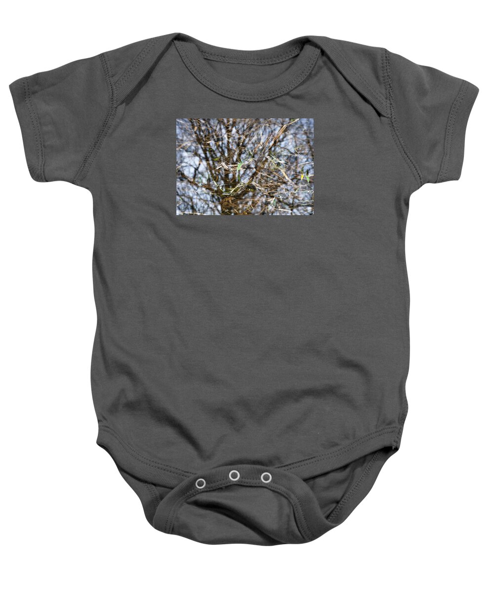 Landscape Water Reflection Baby Onesie featuring the photograph Calver Weir reflection by Jerry Daniel