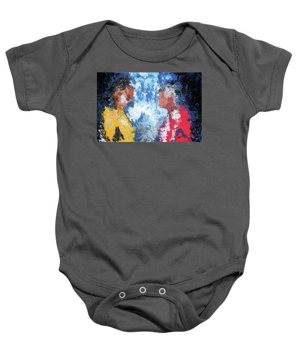 Nude Beach Baby Onesie featuring the painting Camaraderie by Michael Fencik