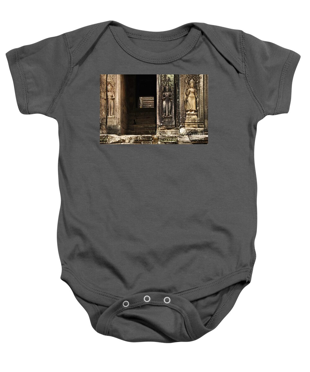 Architecture Baby Onesie featuring the photograph Cambodia Architecture 1 by Bob Christopher