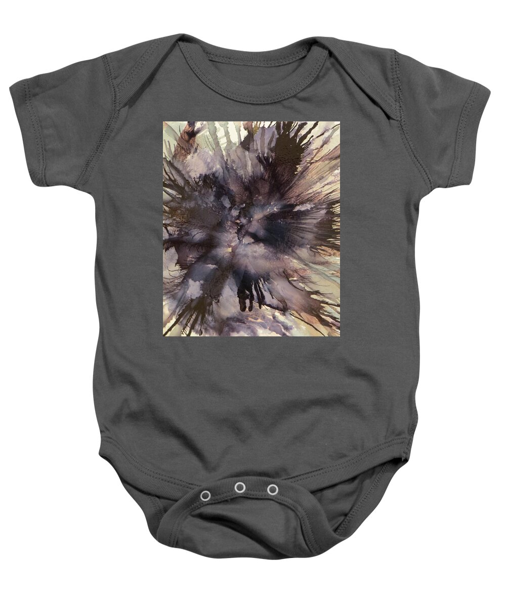 Abstract Baby Onesie featuring the painting Capable by Soraya Silvestri