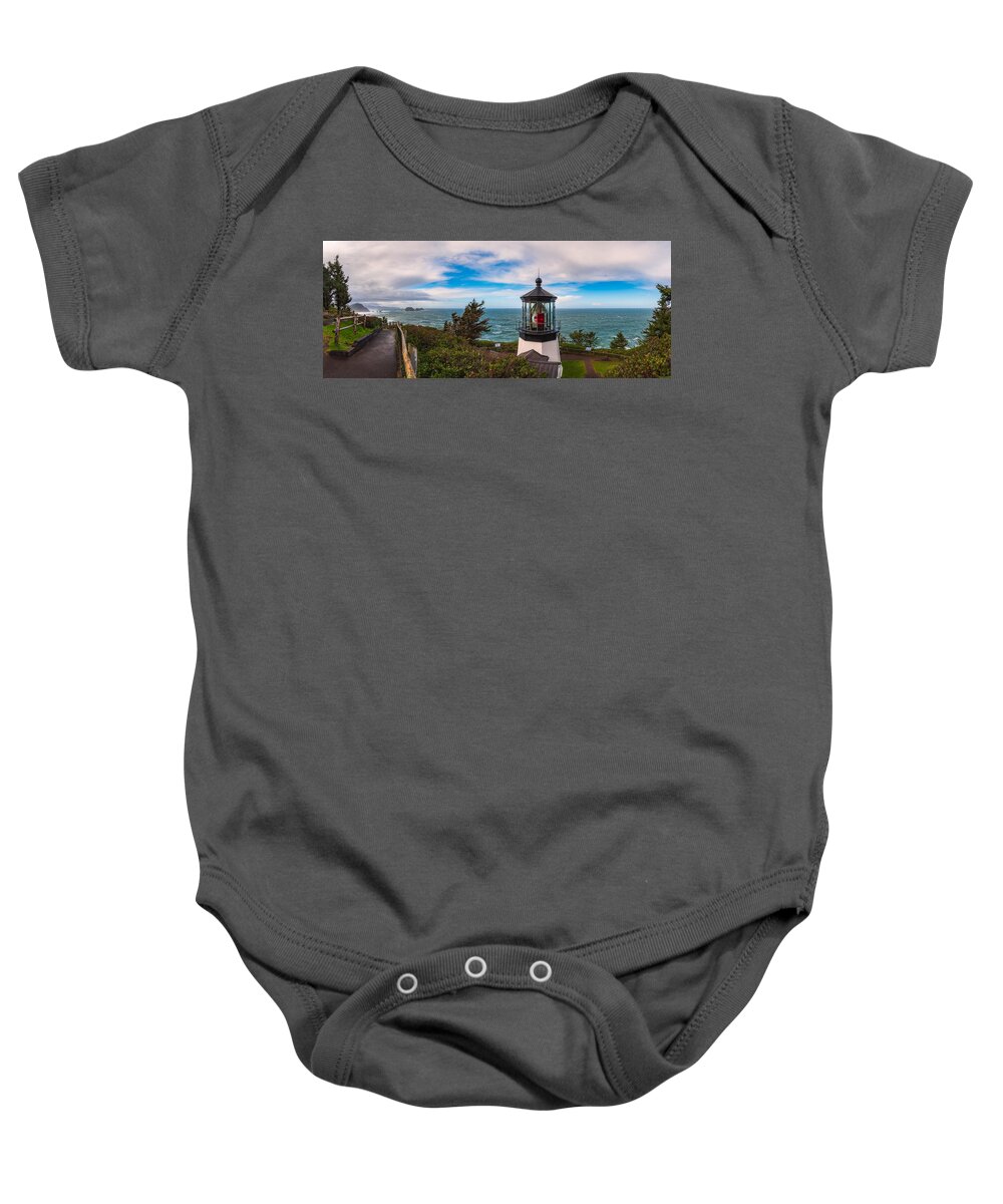 Oregon Baby Onesie featuring the photograph Cape Meares Lighthouse by Darren White