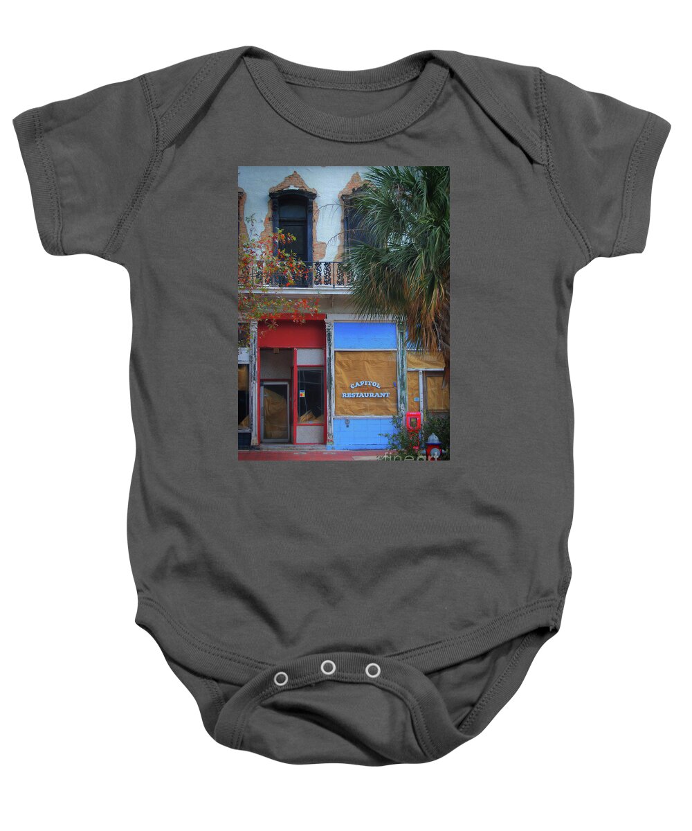 Scenic Tours Baby Onesie featuring the photograph Capitol Restaurant by Skip Willits