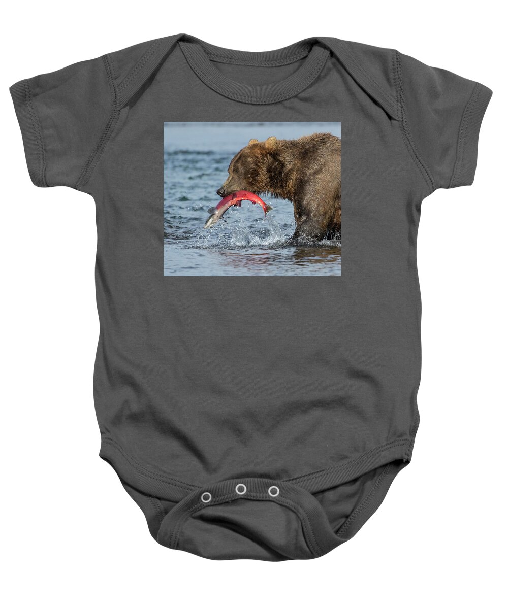 Alaska Baby Onesie featuring the photograph Catching the Prize by Cheryl Strahl