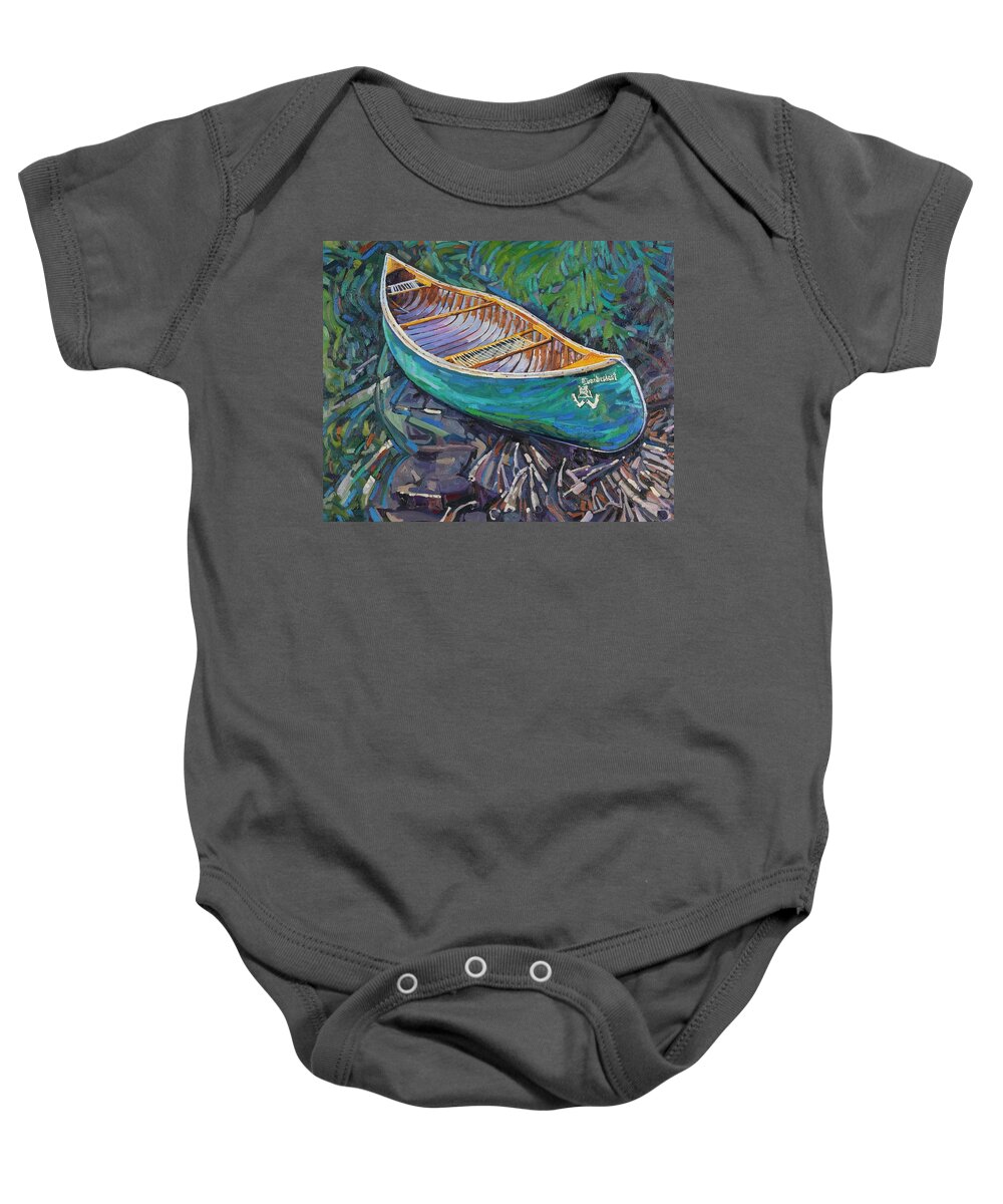 1822 Baby Onesie featuring the painting Cedar Strip by Phil Chadwick