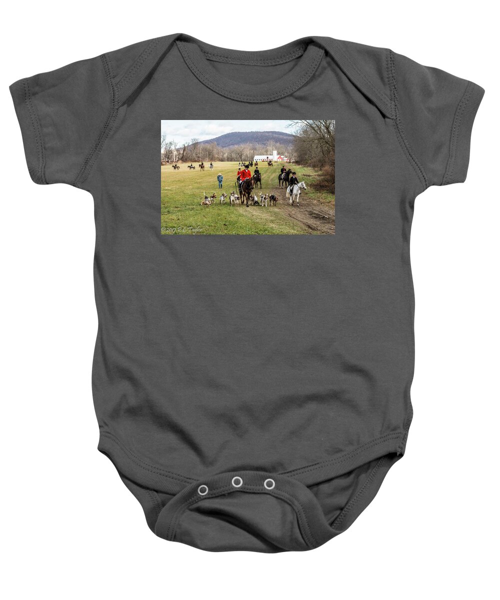 Foxhounds Baby Onesie featuring the photograph Chamberlain's 21 by Pamela Taylor