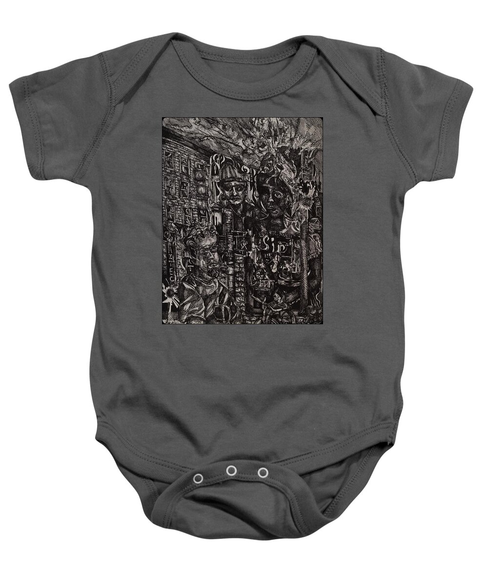 Reflections Baby Onesie featuring the drawing Changing Reflections by Angela Weddle