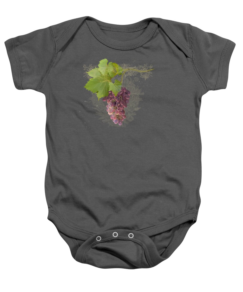 Pinot Noir Baby Onesie featuring the tapestry - textile Chateau Pinot Noir Vineyards - Vintage Style by Audrey Jeanne Roberts