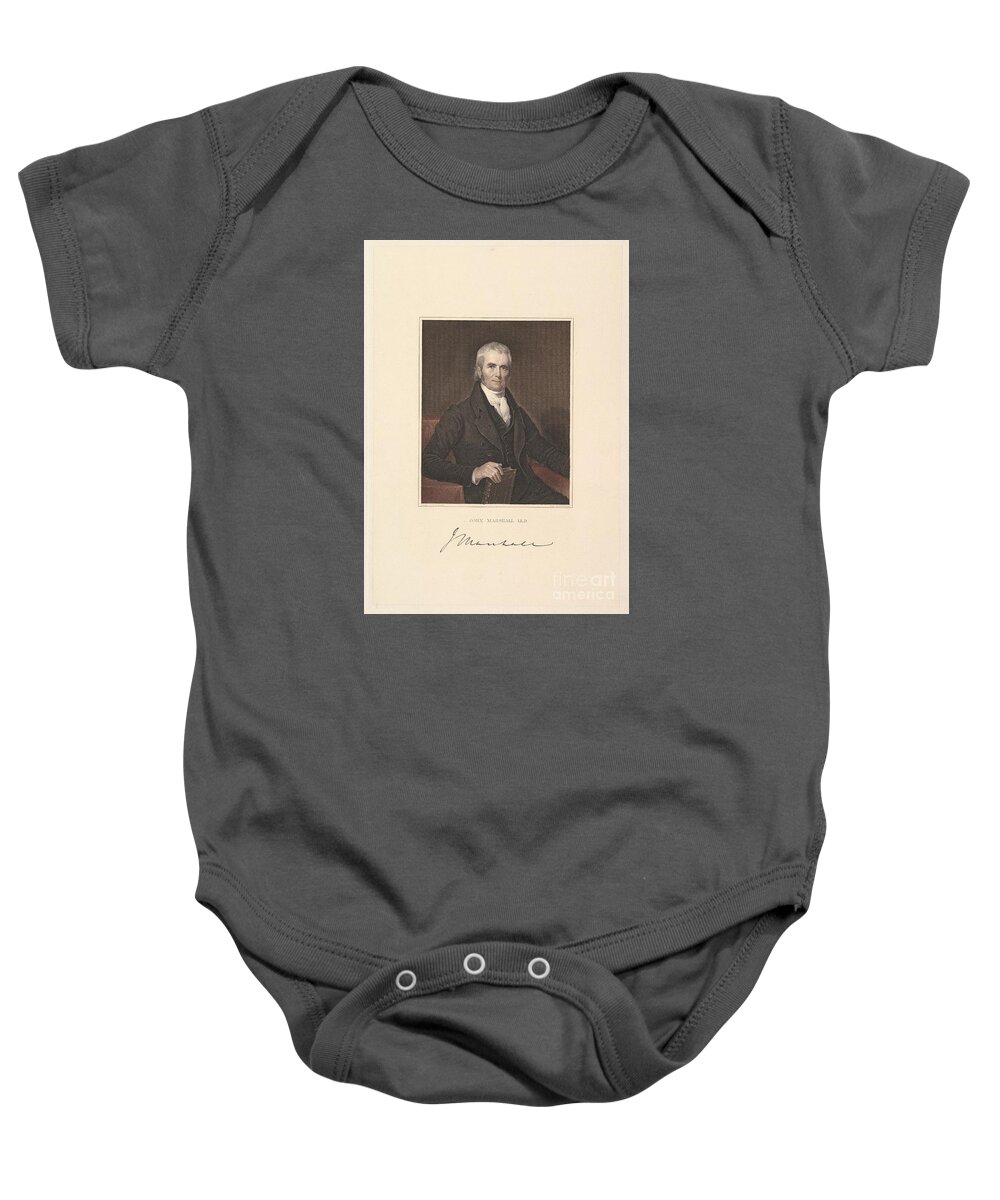Chief Justice John Marshall 1833 By Asher Brown Durand Baby Onesie featuring the painting Chief Justice John Marshall by Celestial Images