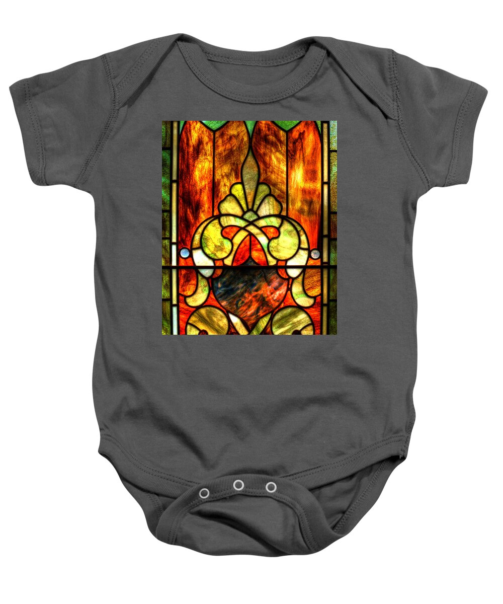 Art Prints Baby Onesie featuring the photograph Church Window by Dave Bosse