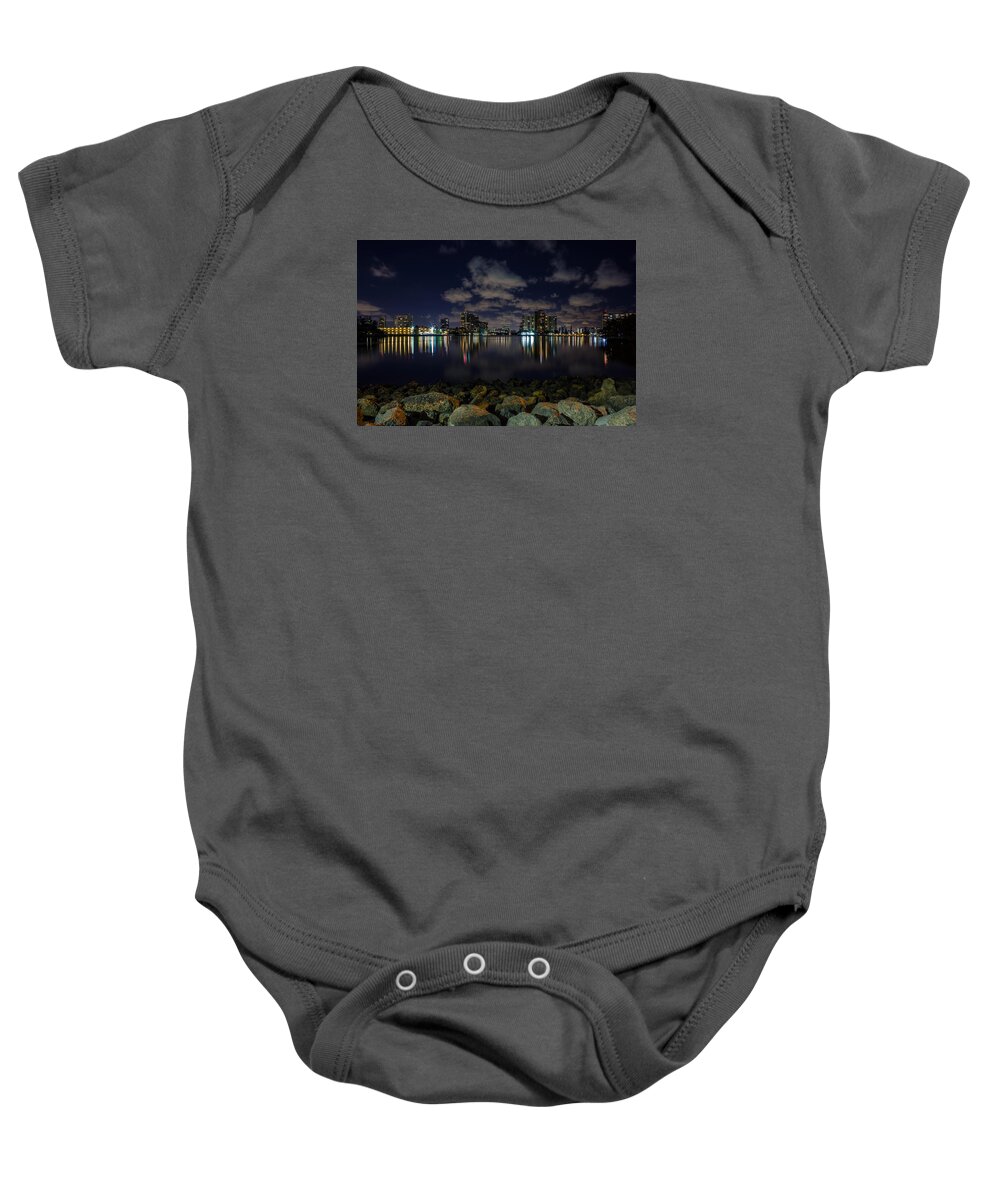 Aerial Baby Onesie featuring the photograph City of Sunny Isles Beach Florida by Rob Sellers