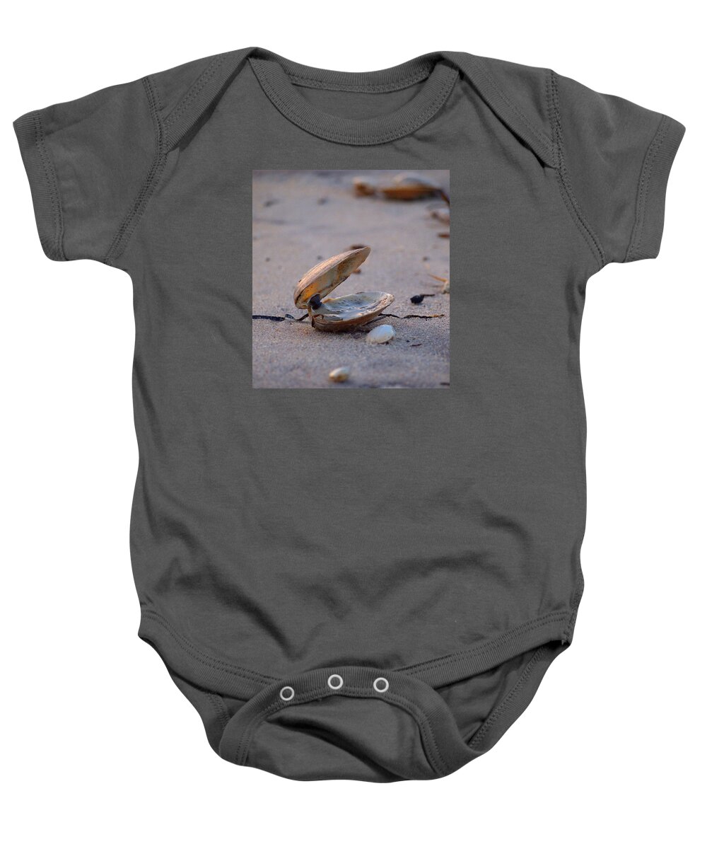 Clam Baby Onesie featuring the photograph Clam I by Newwwman