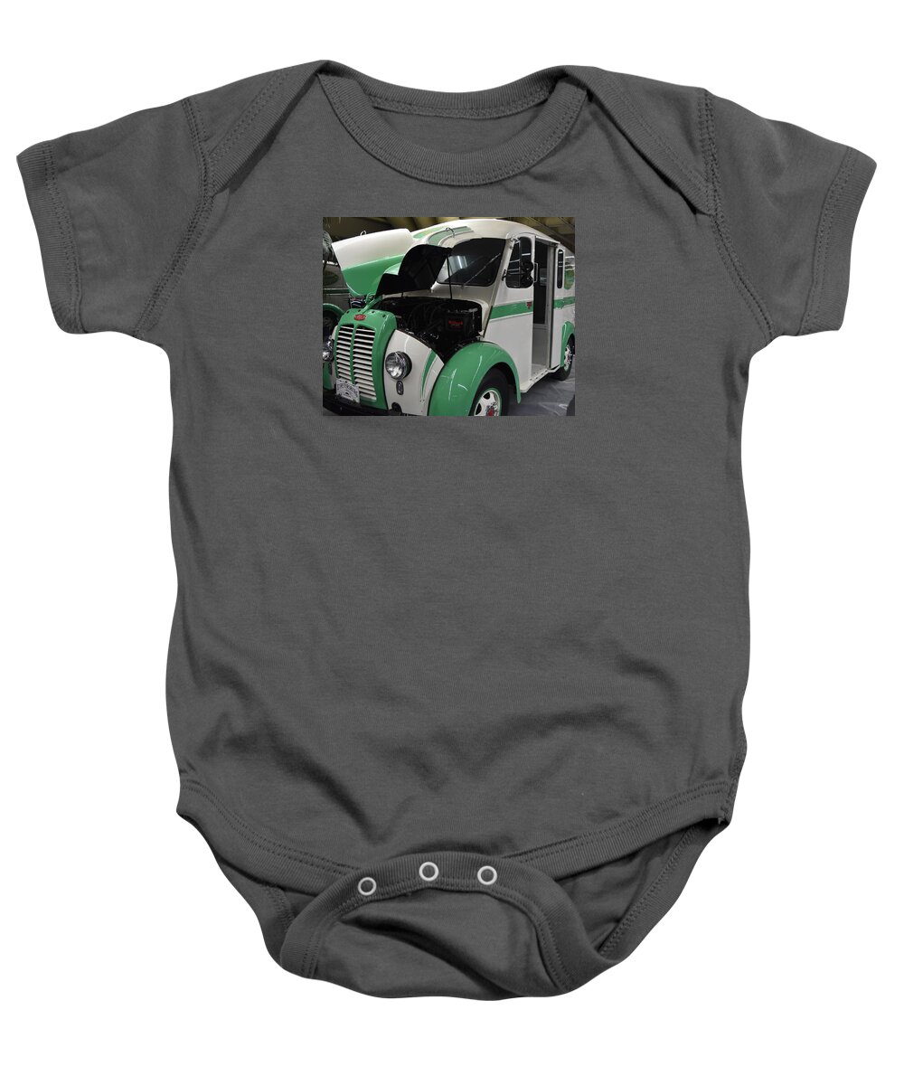 Truck Baby Onesie featuring the photograph Classic 1957 Divco Dairy Truck by DB Hayes