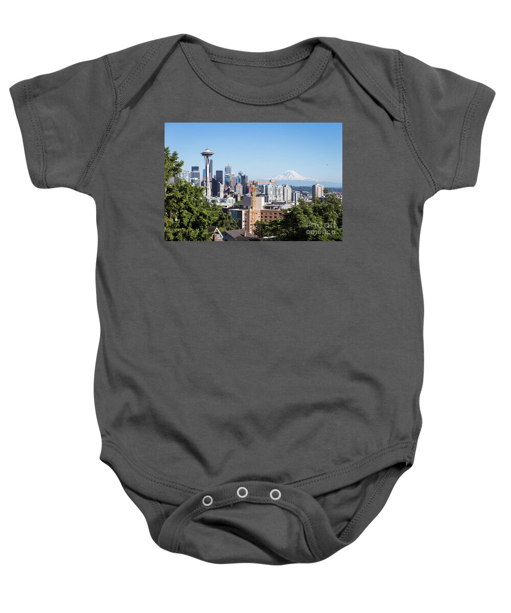 America Baby Onesie featuring the photograph Classic view of Seattle, USA by Didier Marti
