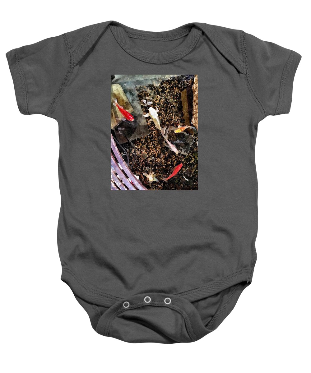 Koi Baby Onesie featuring the photograph Clear As Koi by Brad Hodges