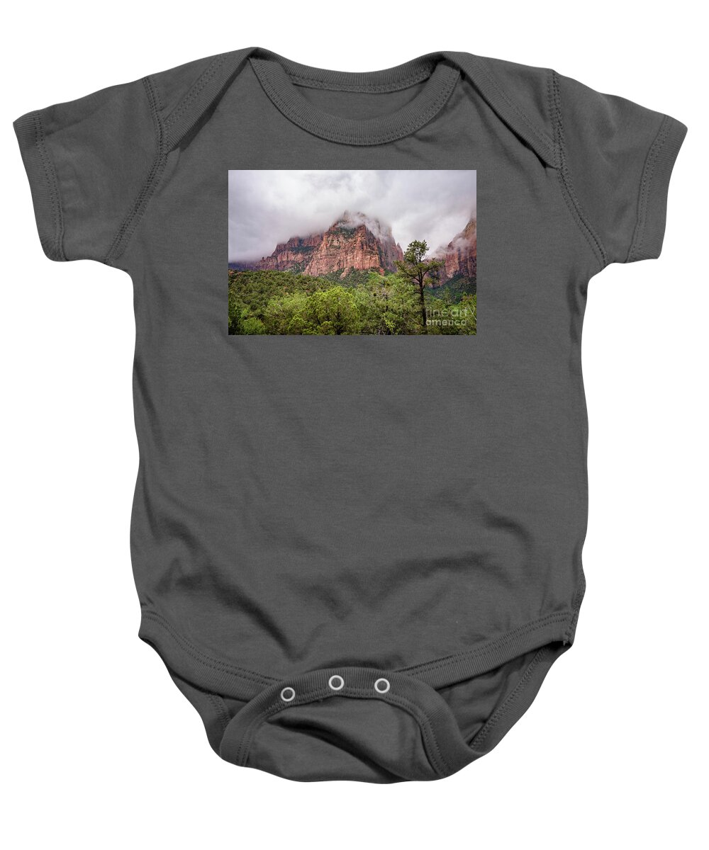 Utah 2017 Baby Onesie featuring the photograph Cloudy Patriarch by Jeff Hubbard